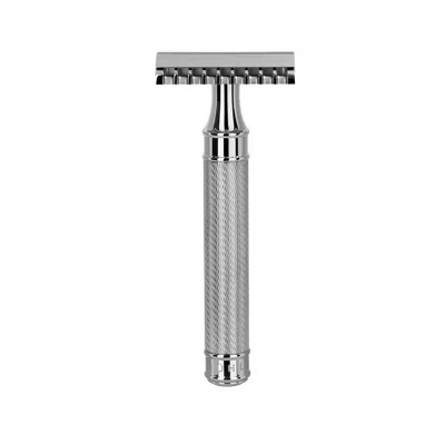 Mühle Traditional Large Steel Safety Razor - Open Comb - Stainless Steel In Silver