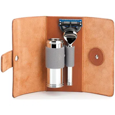 Mühle Travel Vegetable-tanned Cowhide Travel Case Fusion Razor & Travel Brush In Transparent
