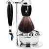Mühle Vivo Black Resin 4-piece Black Fiber & Fusion Shaving Set In Black