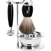 Mühle Vivo Black Resin 4-piece Pure Badger & Safety Razor Shaving Set In Black