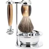 Mühle Vivo Brown Horn 4-piece Pure Badger & Safety Razor Shaving Set In Brown
