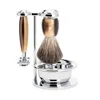 Mühle Vivo Brown Horn 4-piece Pure Badger & Safety Razor Shaving Set