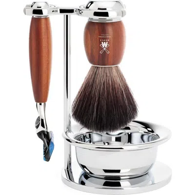 Mühle Vivo Plumwood 4-piece Black Fiber & Fusion Shaving Set