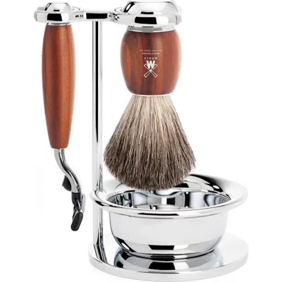 Mühle Vivo Plumwood 4-piece Pure Badger & Mach-3 Shaving Set