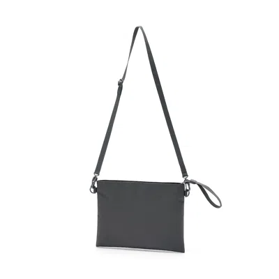 Muji Water Repellent Cross Body Pouch In Charcoal Grey