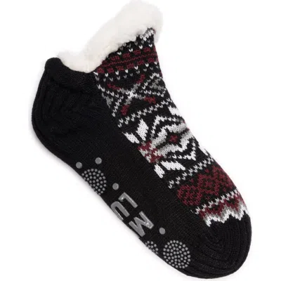 Muk Luks 1 Pair Pack Shortie Cabin Socks In Black