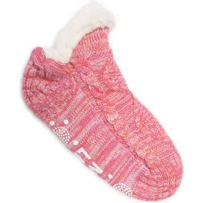 Muk Luks 1 Pair Pack Shortie Cabin Socks In Pink Marl