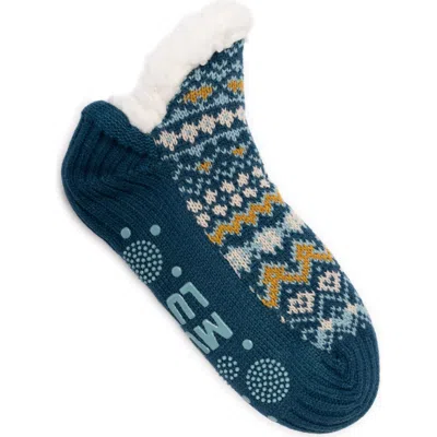 Muk Luks 1 Pair Pack Shortie Cabin Socks In Teal