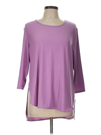 Muk Luks 3/4 Sleeve Top Purple Boatneck Tops