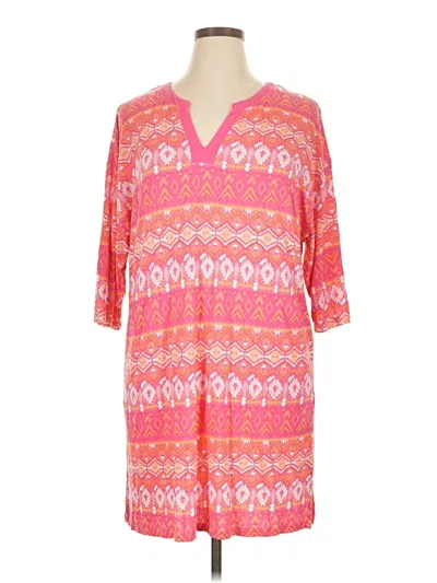 Pre-owned Muk Luks 3/4 Sleeve T-shirt In Pink