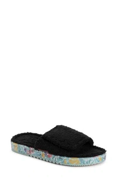 Muk Luks Acacia Faux Shearling Slipper In Black