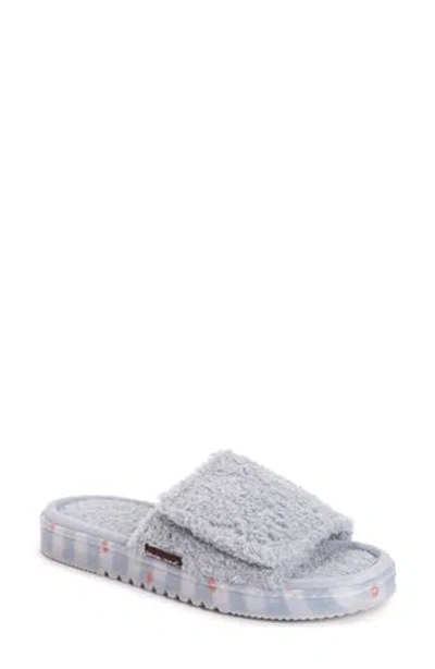 Muk Luks Acacia Faux Shearling Slipper In Light Blue