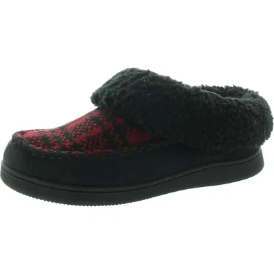 Muk Luks Acetate Womens Memory Foam Faux Suede Bootie Slippers In Multi