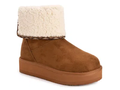Muk Luks Amelia Platform Bootie In Brown