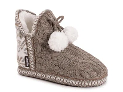 Muk Luks Amira Bootie Slipper In Brown