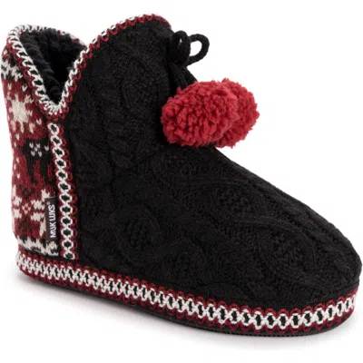 Muk Luks Amira Indoor/outdoor Slipper In Black/red