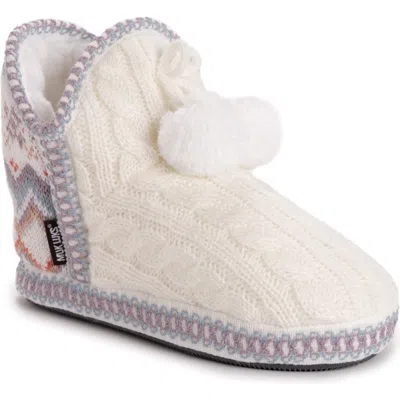 Muk Luks Amira Indoor/outdoor Slipper In Ghost Fairisle