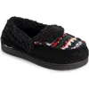 Muk Luks Anais Faux Fur Moccasin Slipper In Black Geo