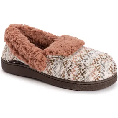 Muk Luks Anais Faux Fur Moccasin Slipper In Ivory/rosey Pop
