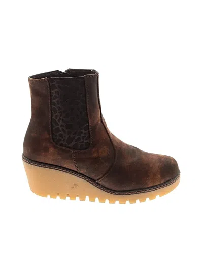 Pre-owned Muk Luks Ankle Boots In Brown