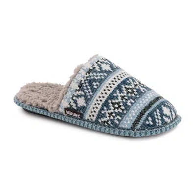 Muk Luks Ashlie Slipper Womens Memory Foam Slip-on Slippers In Blue