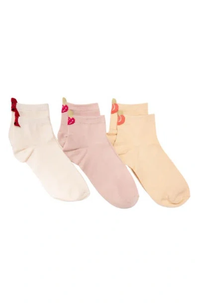 Muk Luks Assorted 3-pack Ankle Socks In Warm