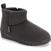 Muk Luks Avery Beth Faux Fur Slipper Bootie In Dark Grey