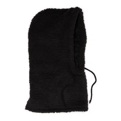 Muk Luks Balaclava Faux Shearling Overhood In Black