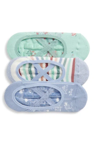 Muk Luks Ballerina Assorted 3-pack Cotton Blend No-show Socks In Multi