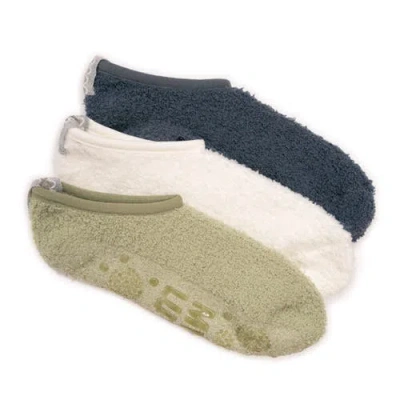 Muk Luks Ballerina Cozy Socks With Grippers, 3 Pair Pack In Multi