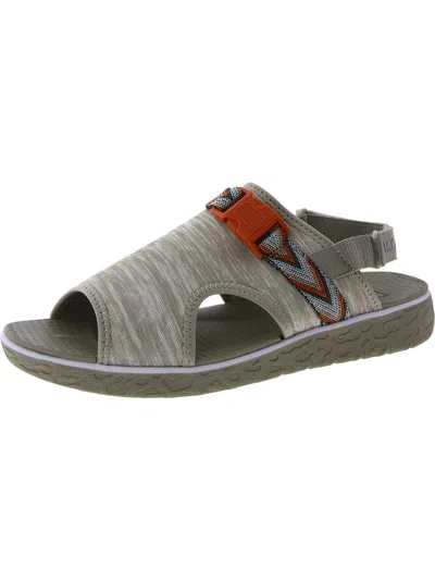 Muk Luks Boardwalk Parade Womens Microfiber Slingback Mule Sandals In Grey