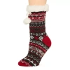Muk Luks Cabin Womens 1 Pair Slipper Socks In Red
