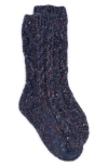 Muk Luks Cable Knit Sweater Crew Socks In Blue