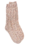 Muk Luks Cable Knit Sweater Crew Socks In Brown