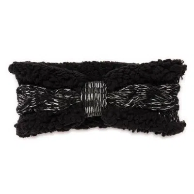 Muk Luks Cable Knotted Knit Headband In Black