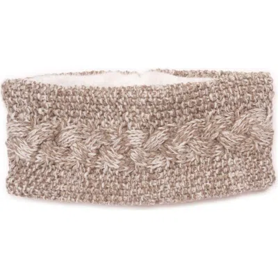Muk Luks Cable Marled Knit Headband In Neutral