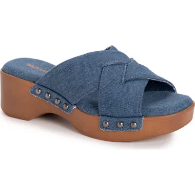 Muk Luks Cadence Wedge Sandal In Denim