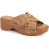 Muk Luks Cadence Wedge Sandal In Natural Floral