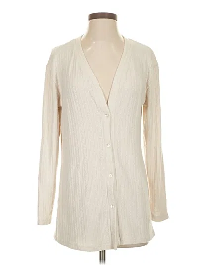 Pre-owned Muk Luks Cardigan Sweater In Ivory