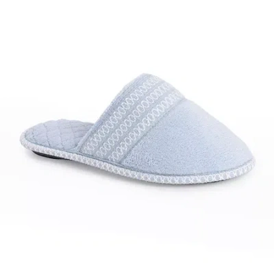 Muk Luks Cathy Scuff Womens Memory Foam Slip-on Slippers In Blue
