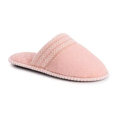 Muk Luks Cathy Scuff Womens Memory Foam Slip-on Slippers In Pink