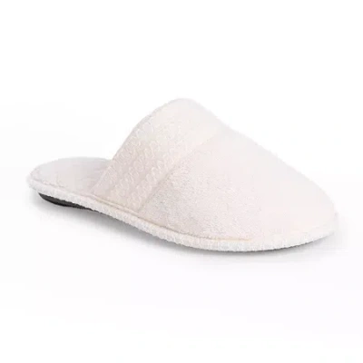 Muk Luks Cathy Scuff Womens Memory Foam Slip-on Slippers In White