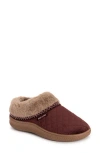 Muk Luks Charlee Faux Fur Clog Slipper In Burgundy