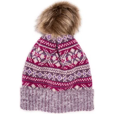 Muk Luks Chenille Eyelash Mix Hat In Pink