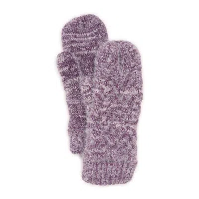 Muk Luks Chenille Eyelash Mix Mitten In Purple