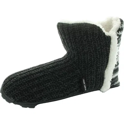 Muk Luks Cheyenne Womens Knit Lined Bootie Slippers In Multi