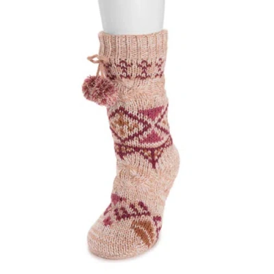 Muk Luks Chunky Fairisle Cabin Sock In Neutral