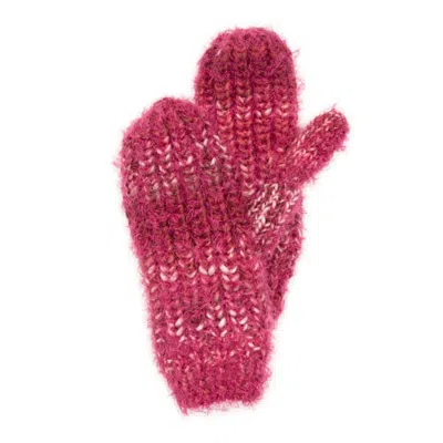 Muk Luks Chunky Space Dye Eyelash Knit Mittens In Red