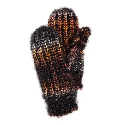 Muk Luks Chunky Space Dye Eyelash Knit Mittens In Brown