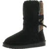 Muk Luks Clementine Womens Faux Fur Flat Mid-calf Boots In Multi